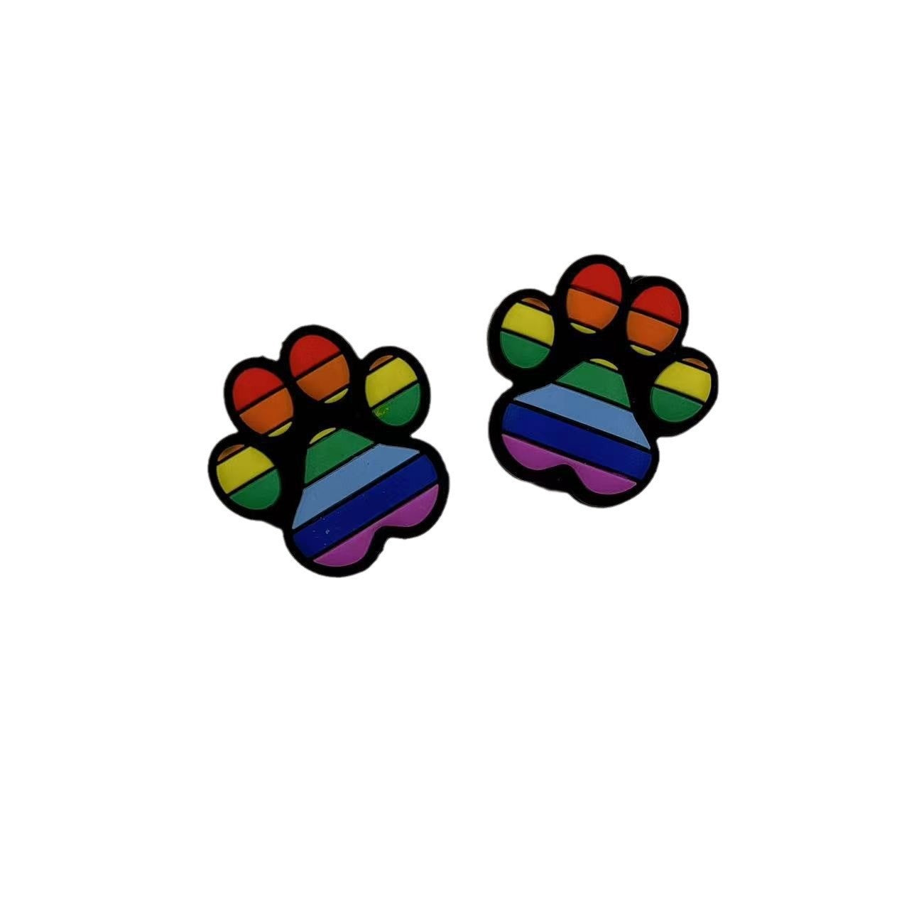 Wholesale 10pcs Dog Paw Series Cartoon Beads Handmade DIY Silicone Loose Beads